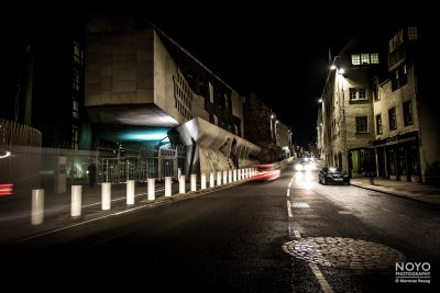 Photo of Scottish Parliament building on the Royal Mile Edinburgh at night by Norman Young