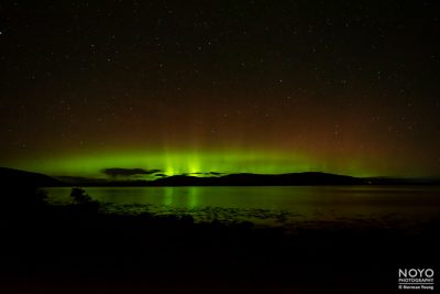 Photograph of Aurora Borealis over Loch Fleet by Norman Young